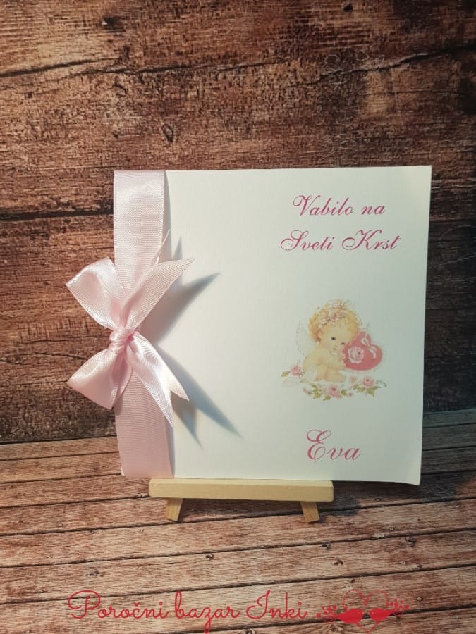 Vabilo za krst - Poročni bazar INKI Vabilo za krst - Poročni bazar INKI