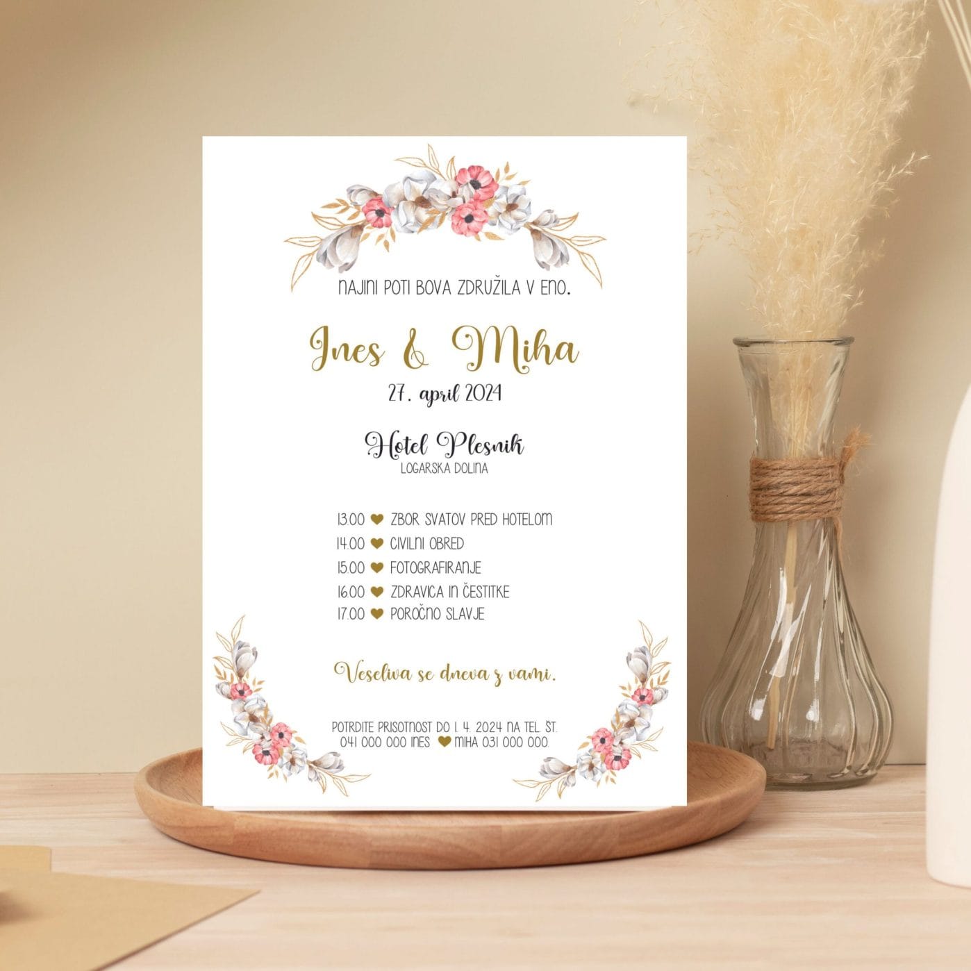 Cvetlična poročna vabila – Poročni bazar INKI cvetlična poročna vabila