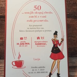 Vabila za Abrahama z motivi ženske in kave