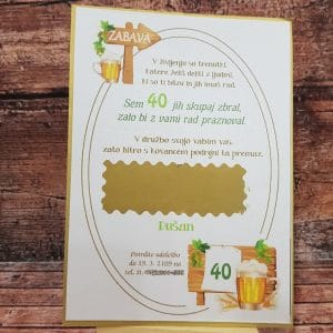 Vabila za Abrahama praskalka z motivom piva