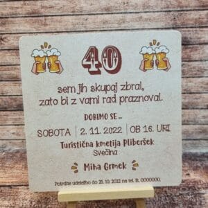 vabilo za rojstni dan in obletnice z motivom piva
