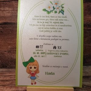 Vabila za Abrahama z rožicami in deklico