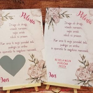 Kartica PRASKALKA - skrito sporočilo - Poročni bazar INKI