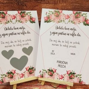 Kartica PRASKALKA - skrito sporočilo - Poročni bazar INKI