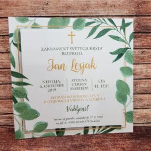 Vabilo za krst - Poročni bazar INKI