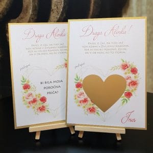 Kartica praskalka skrito sporočilo - Poročni bazar INKI