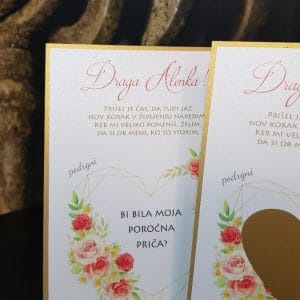 Kartica praskalka skrito sporočilo - Poročni bazar INKI