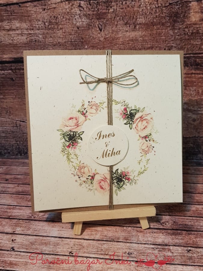 Poročna vabila cvetlična - Poročni bazar INKI