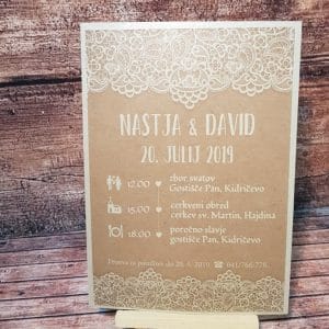 Poročna vabila s čipko