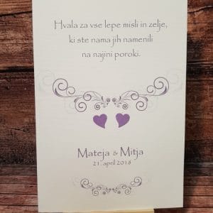 Poročne zahvala- Poročni bazar INKI