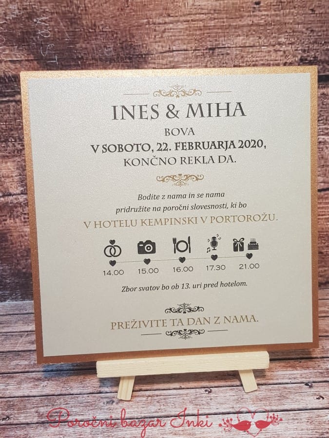 Poročna vabila vintage - Poročni bazar INKI