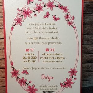 Vabila za Abrahama z nežnimi roza rožicami