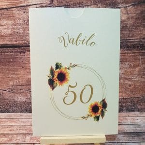 Vabila za Abrahama s sončnicami in številko 50