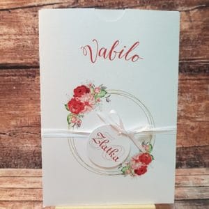 Vabila za Abrahama z rožicami in belim trakcem