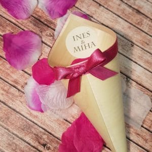 Tulci za riž s temno roza pentljo TUL 03