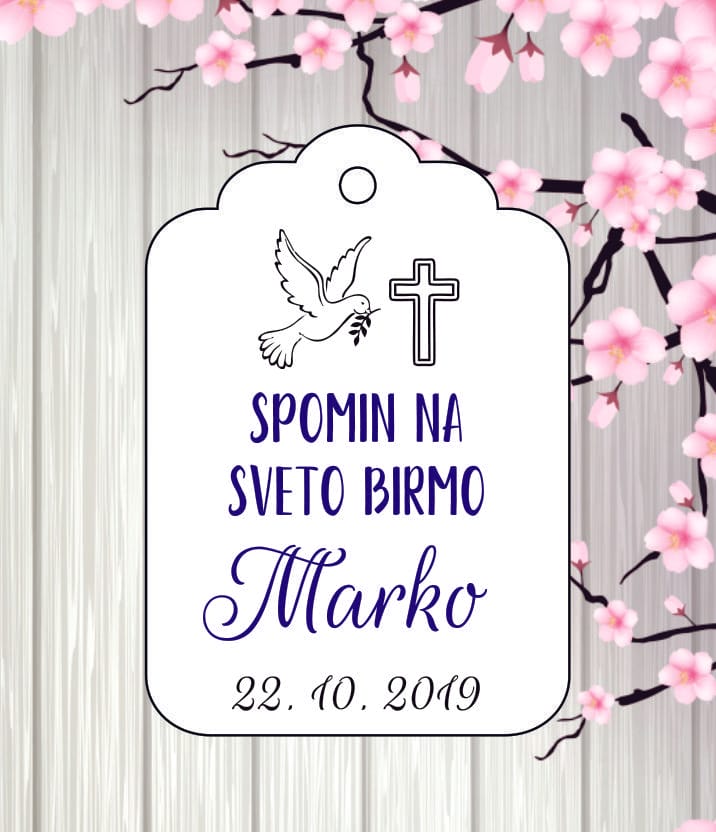 Kartončki za darila birma - Poročni bazar IKI