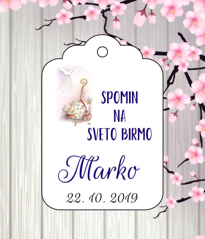 Kartončki za darila birma - Poročni bazar IKI
