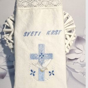 KRSTNI PRTIČEK s križcem in golobčkom