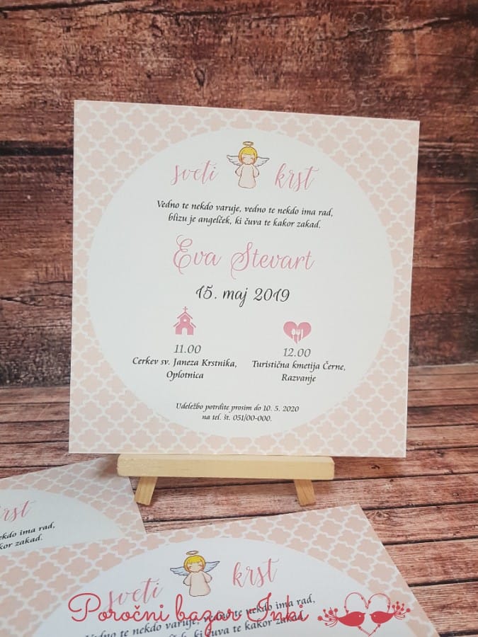 Vabilo za krst – Poročni bazar INKI