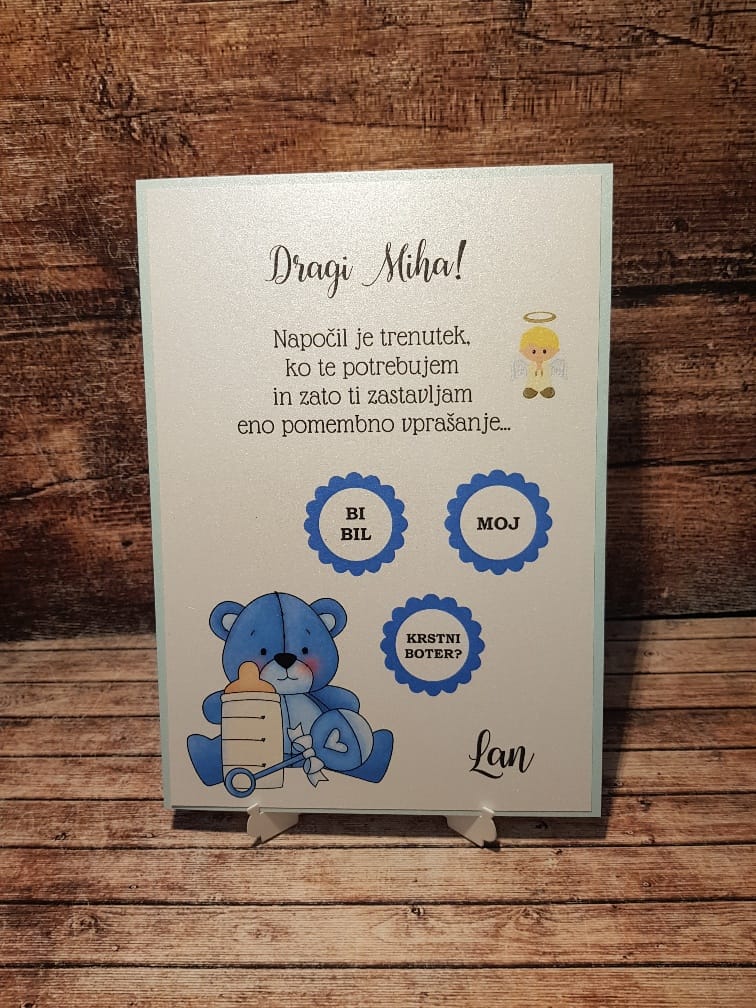 Kartica presenečenja za krst - Poročni bazar INKI kartice presenečenja krst