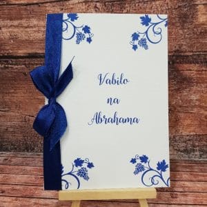 Vabila za Abrahama z modro pentljo in modrimi rožicami