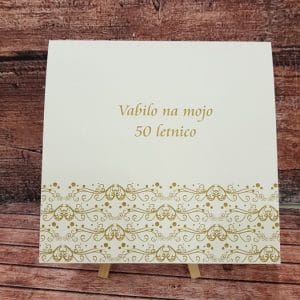 Vabila za Abrahama z zlatim motivom in zlato pisavo