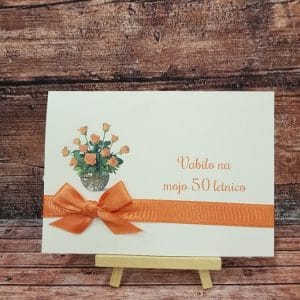 Vabila za Abrahama z oranžno pentljo in oranžnimi rožicami