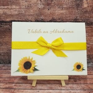 Vabila za Abrahama z rumeno pentljo in sončnicami