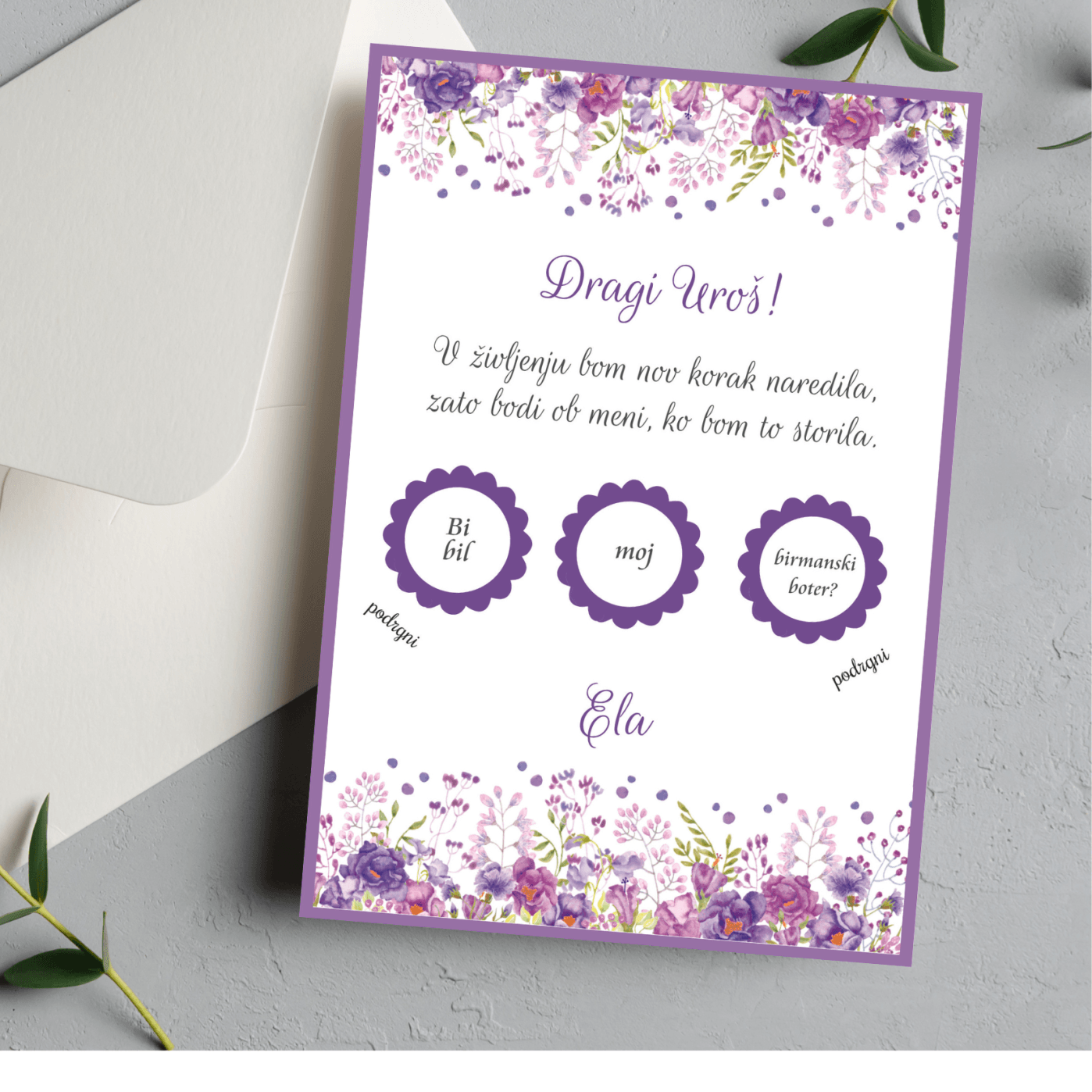Kartice presenečenja za botre - Poročni bazar INKI