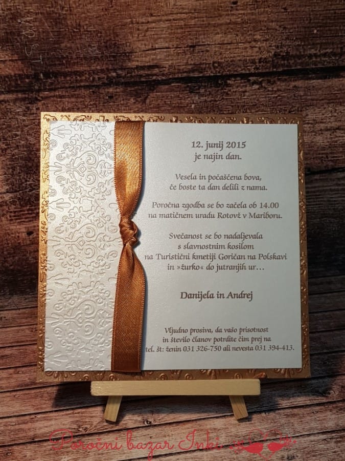 Poročno vabilo cvetlično - Poročni bazar INKI