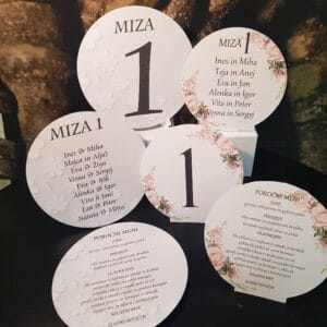 Oznake miz okrogle - Poročni bazar INKI
