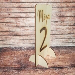 Oznake miz iz lesa - Poročni bazar INKI