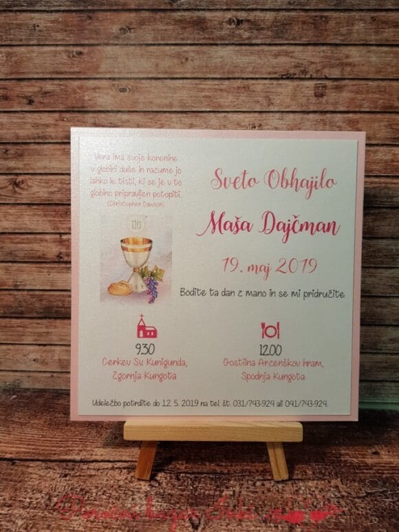 Podarite vabila za obhajilo