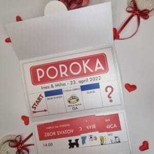Poročna vabila Monopoly