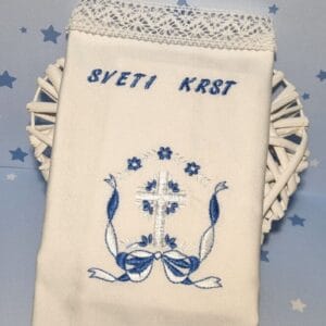 KRSTNI PRTIČEK s križcem in pentljico