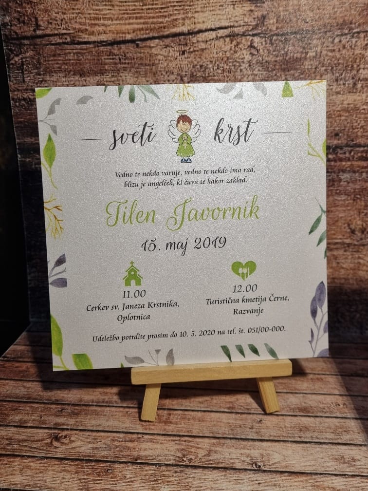 Vabilo za krst – Poročni bazar INKI vabilo za krst