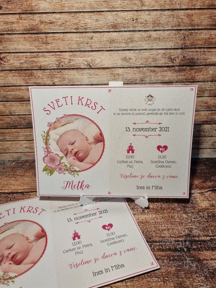 Vabilo za krst - Poročni bazar INKI vabilo za krst