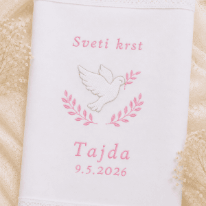 krstni prt s ptičkom