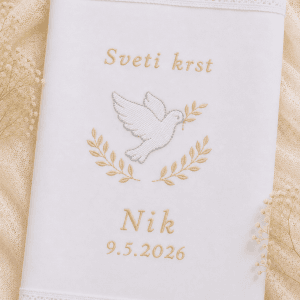 krstni prt s ptičkom