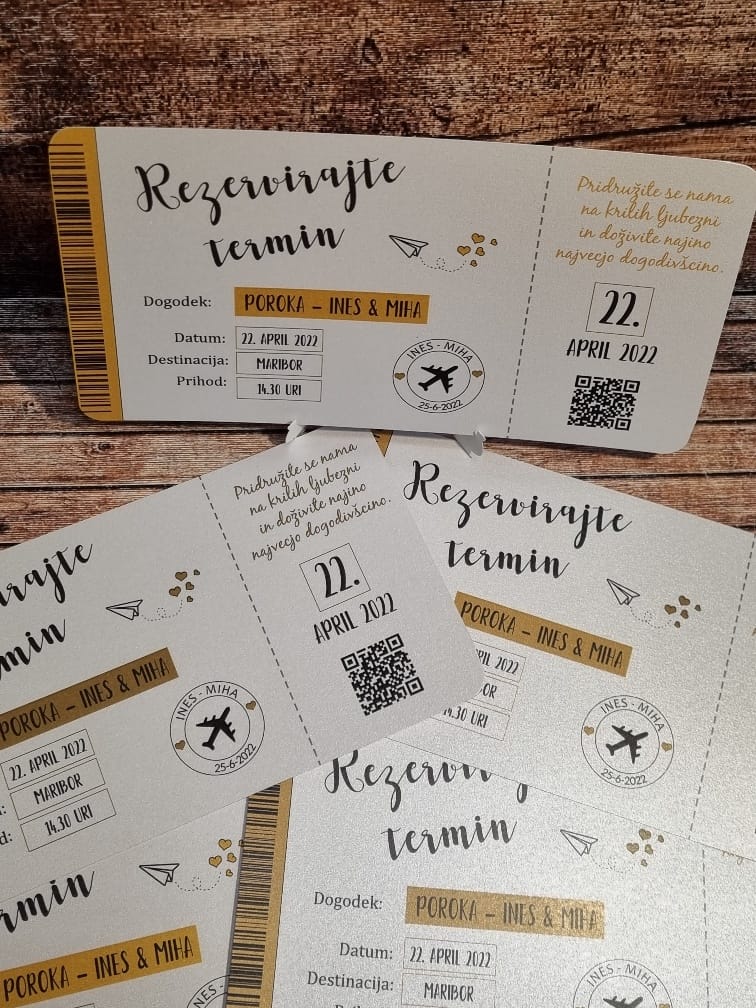 Poročno vabilo letalska karta – Poročni bazar INKI Poročno vabilo letalska karta