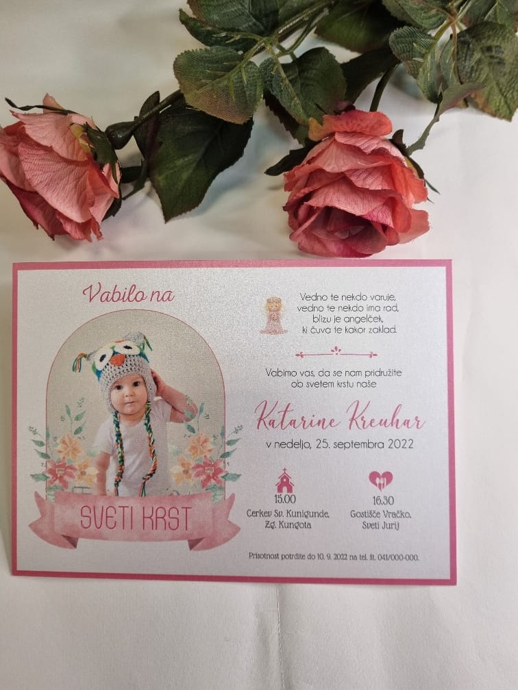 Vabila za krst s fotografijo otroka - Poročni bazar INKI vabila za krst s fotografijo otroka