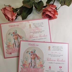 vabila za krst s fotografijo otroka