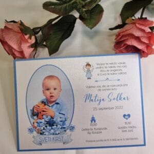 vabila za krst s fotografijo otroka