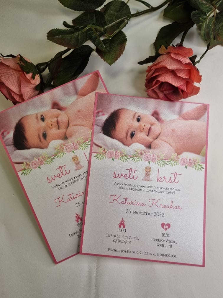 Vabilo za krst - Poročni bazar INKI vabila za krst