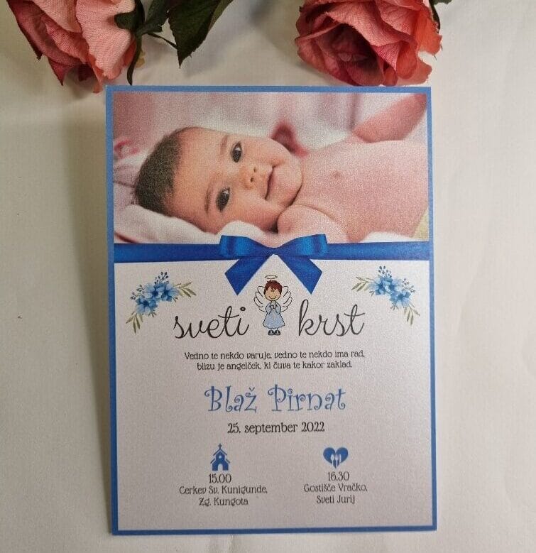 vabila za krst - Poročni bazar INKI vabila za krst s fotografijo otroka