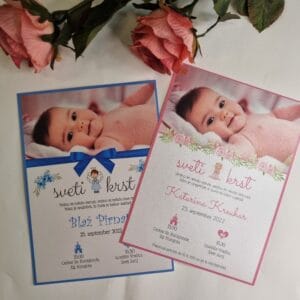 vabila za krst s fotografijo otroka
