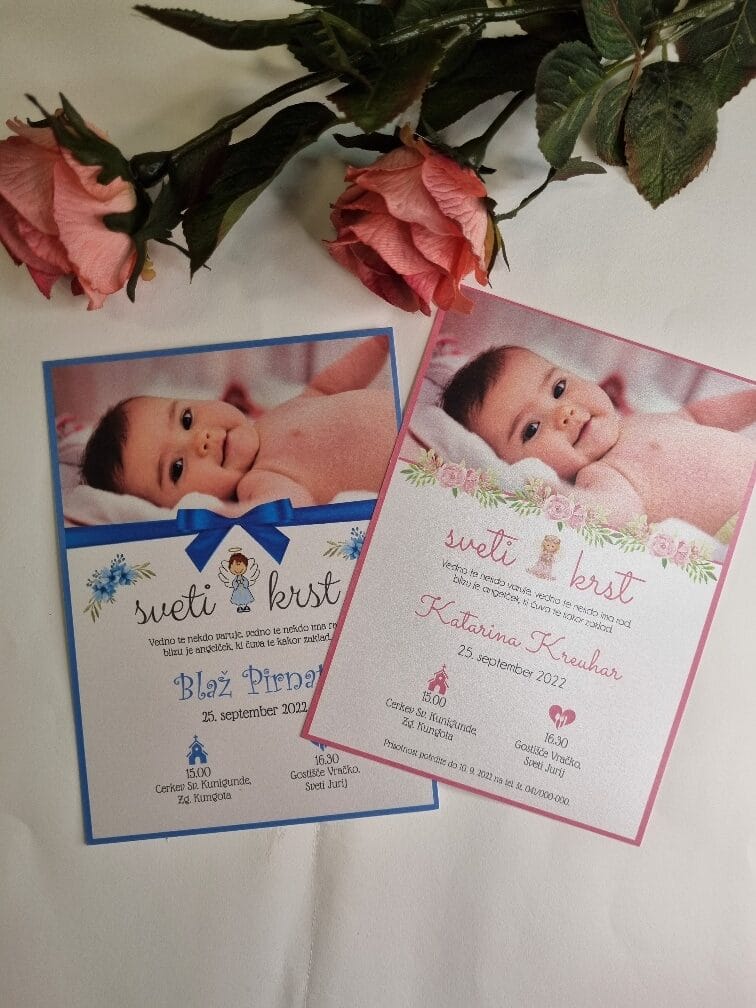 vabila za krst – Poročni bazar INKI vabila za krst s fotografijo otroka