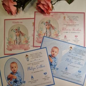 vabila za krst s fotografijo otroka