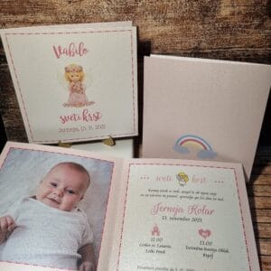 vabila za krst s fotografijo otroka