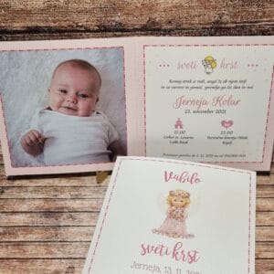 vabila za krst s fotografijo otroka